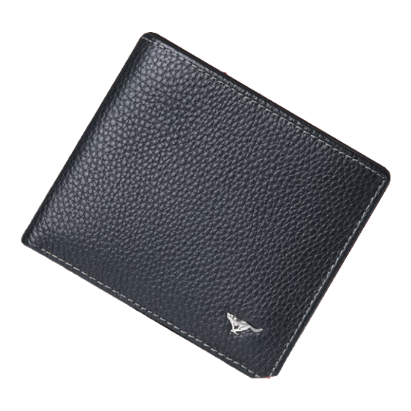 Seven Wolves Men's Wallet Genuine Leather Short Qi Ji Red Gift Box Birthday Present for Dad Husband Boyfriend