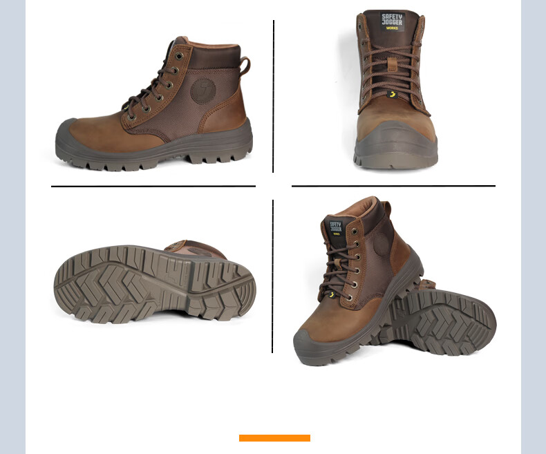 SAFETY JOGGER DAKAR Brown Men's Safety Work Shoes Anti-Smash, Anti-Puncture, Anti-Static, Wear-Resistant Size 39 15