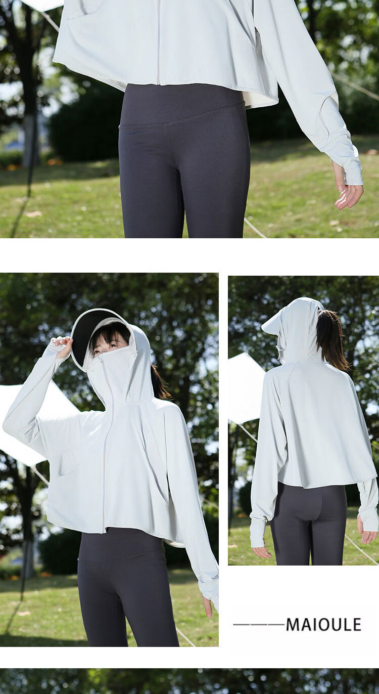 Combo Women's Summer Sunscreen Jacket UPF50+ Outdoor Cycling Sun Protection Lightweight UV Protection Shirt 8