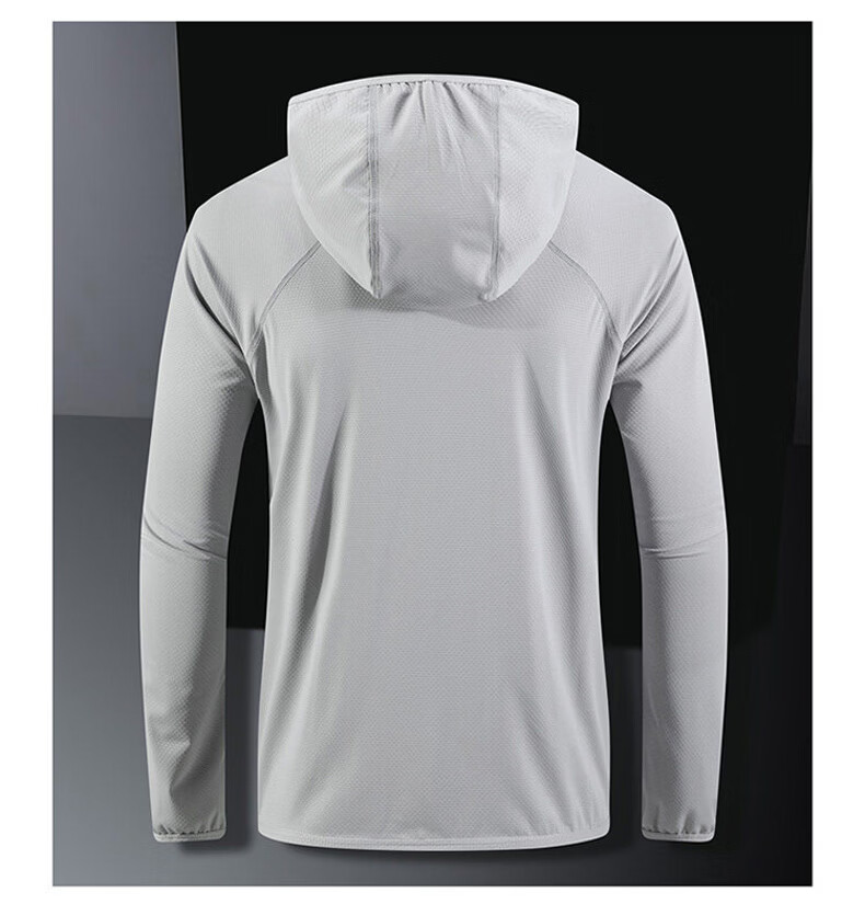 JEEP Men's Sun Protection Shirt, Summer Outdoor Casual Quick-Dry Breathable Top, Skin-Friendly Clothing, Light Gray, Size L 10