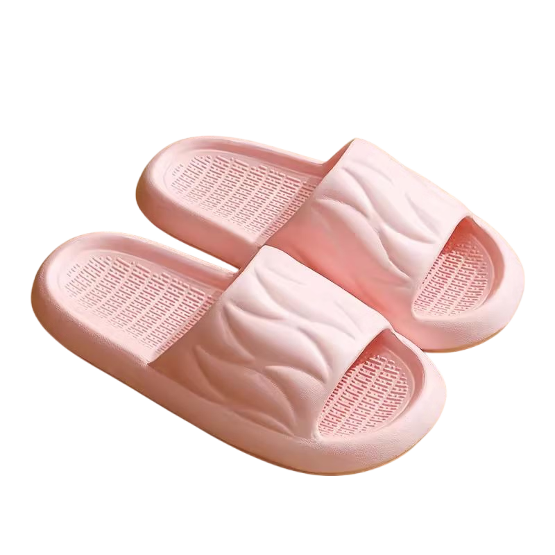 ABFE Men's and Women's Couple Indoor Home Non-Slip Thick Sole Shower Bathroom Slippers Pink Size 40-41