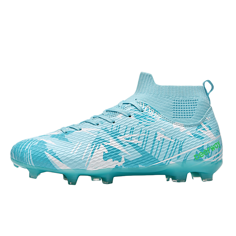 DEERWAY Adult AG Stud Soccer Shoes Grass Field Competition Training Durable Non-Slip Light Grass Green AG Studs Size 36
