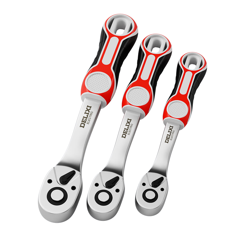 Delixi Quick Socket Ratchet Wrench Large Medium Small Dual-Direction Universal Auto Repair Tool Industrial Grade 72-Tooth Household
