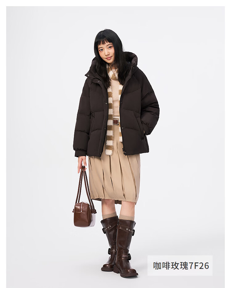 BOSIDENG Women's Winter Down Jacket Fashion Casual Thickened Hooded Coat B250245202 13