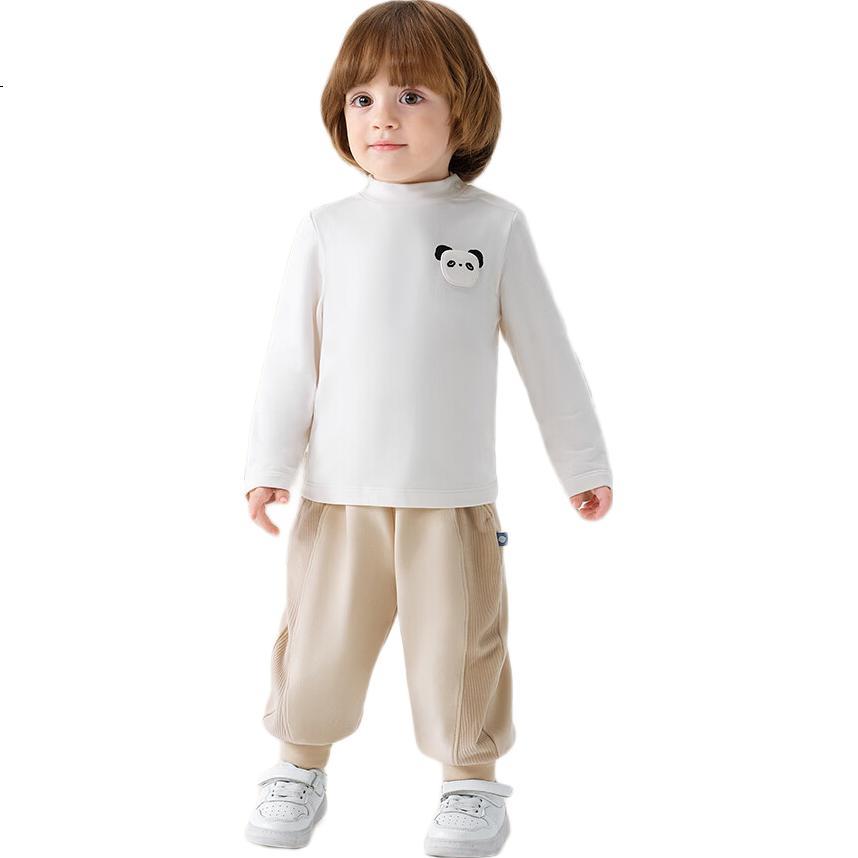 Детская футболка Babycare с длинным рукавом, круглая горловина, утепленная, для мальчиков и девочек, цвет светлое дерево, размер 130