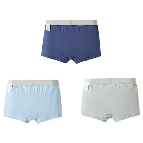 Balabala Boys Cotton Boxer Briefs Mid to Large Kids Adult Dad Style Skin-Friendly Trunks 3-Pack 209925170115