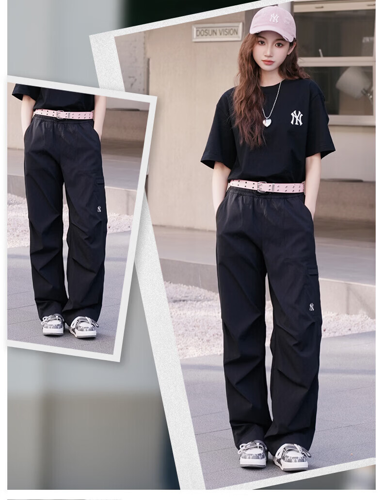 MLB Unisex Parachute Pants Wang Sulong Same Style Casual Wide-Leg Pants 26 Spring New 3AWPB0161-50BKS-M 11