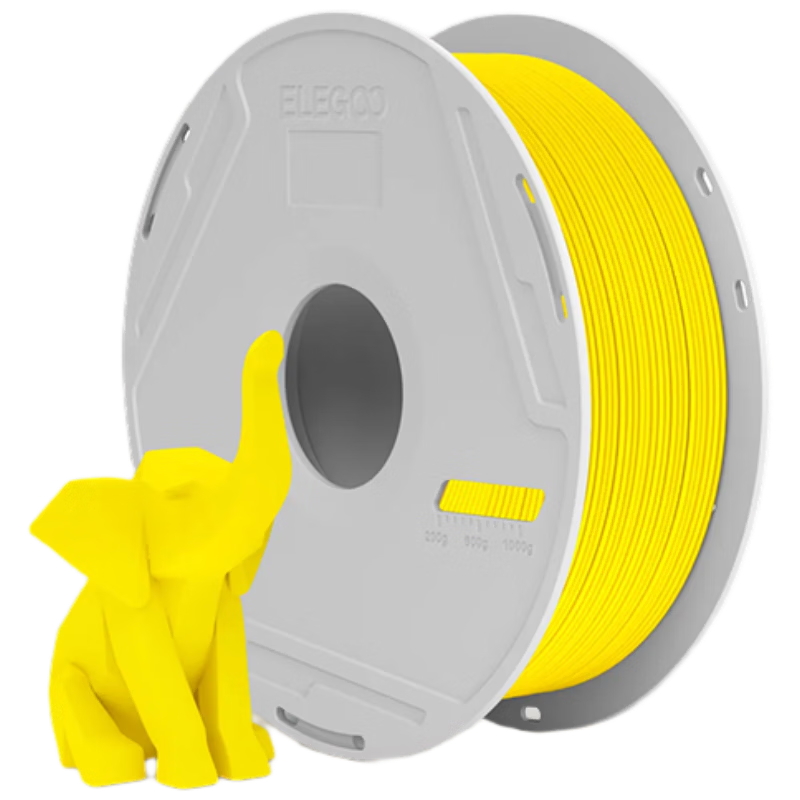ELEGOO PLA Basic 3D Printing Filament Yellow 1.75mm 1kg Removable Spool High Toughness Easy Print Universal Eco-friendly PLA Material