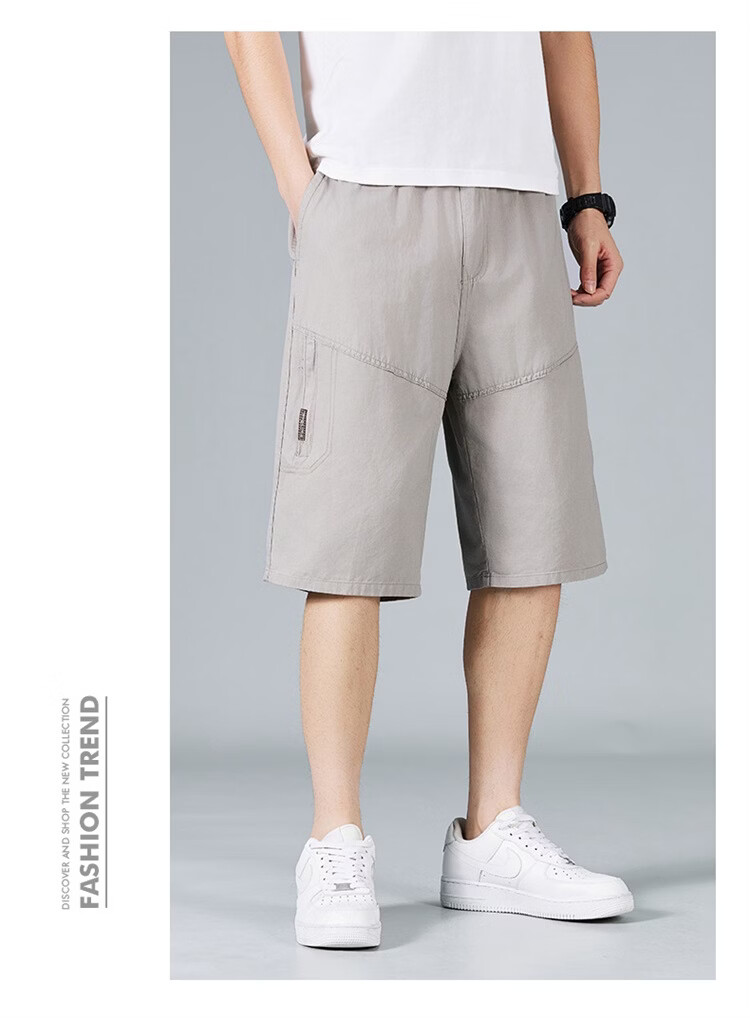 RED DRAGONFLY Men's Summer Thin Cotton Casual Fashion Cool Comfortable Breathable Versatile Army Green Capri Shorts XL 28