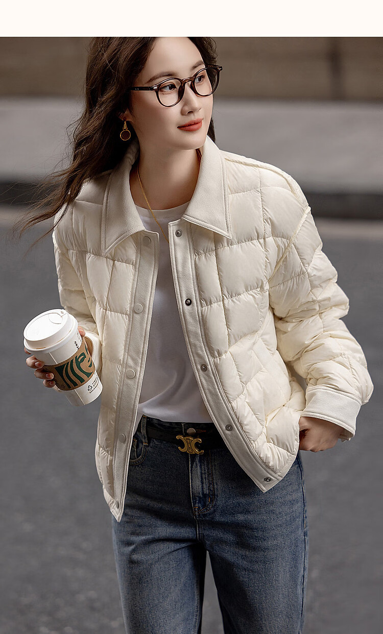 Demana Snowfield Roaming Winter 420T Nysfong Matte Velvet-Locked 90% Duck Down Shirt-Style Down Jacket for Women 8