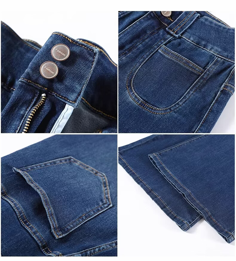Langsha Women's Jeans 2026 New Retro High-Waist Wide-Leg Pants Slimming Double-Button Straight Micro-Flare Trousers for Petite 11