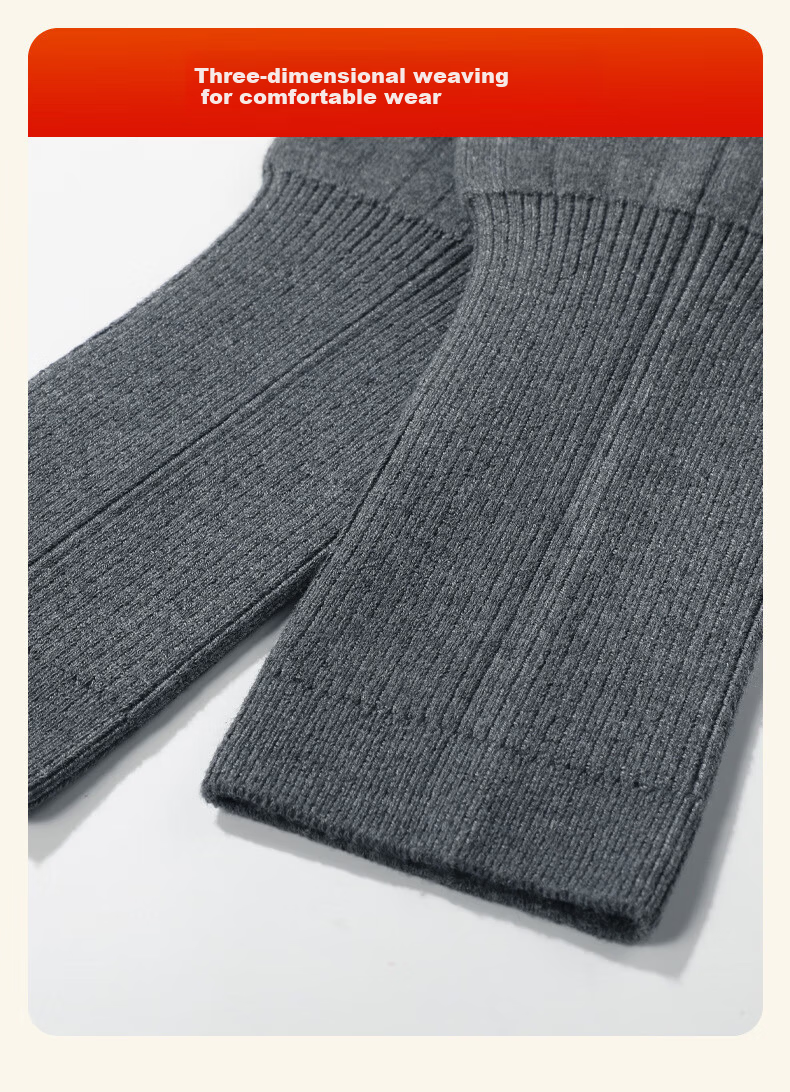 Langsha Cashmere Knee Warmers Thickened Fleece Knee Support Cold Protection Leg Sleeves for Men and Women, Autumn Winter, Middle-aged and Elderly 12