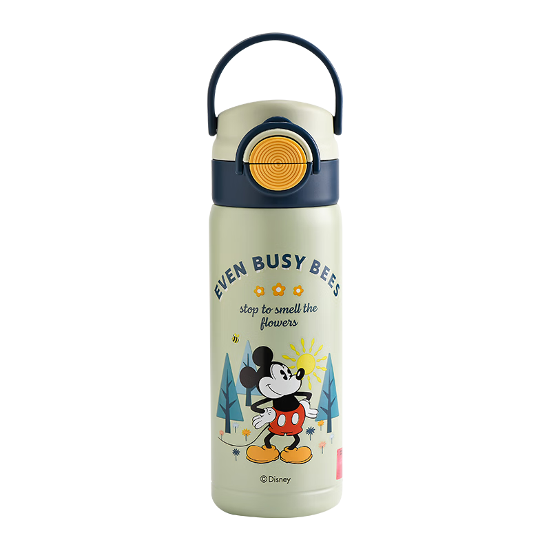 Disney Kids Insulated Water Bottle 316 Stainless Steel Straw Handle Dual Drinking Cup for Boys and Girls Elementary School 6658-M