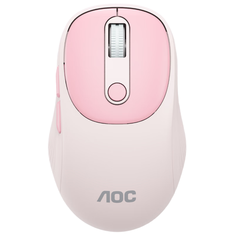 AOC MS300 Wireless Bluetooth Dual-Mode Mouse Ergonomic Portable Office Mouse for Laptop Desktop Pink