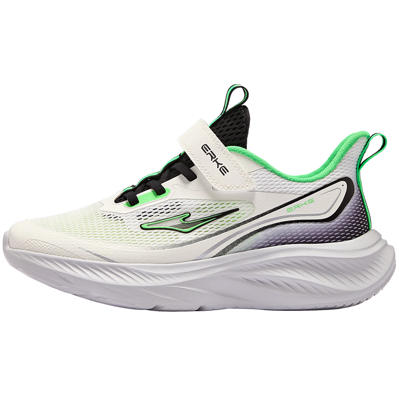 ERKE Kids Sports Shoes Boys and Girls Children's Breathable Summer Lightweight Durable Running Shoes Microcrystalline White/Black Size 39