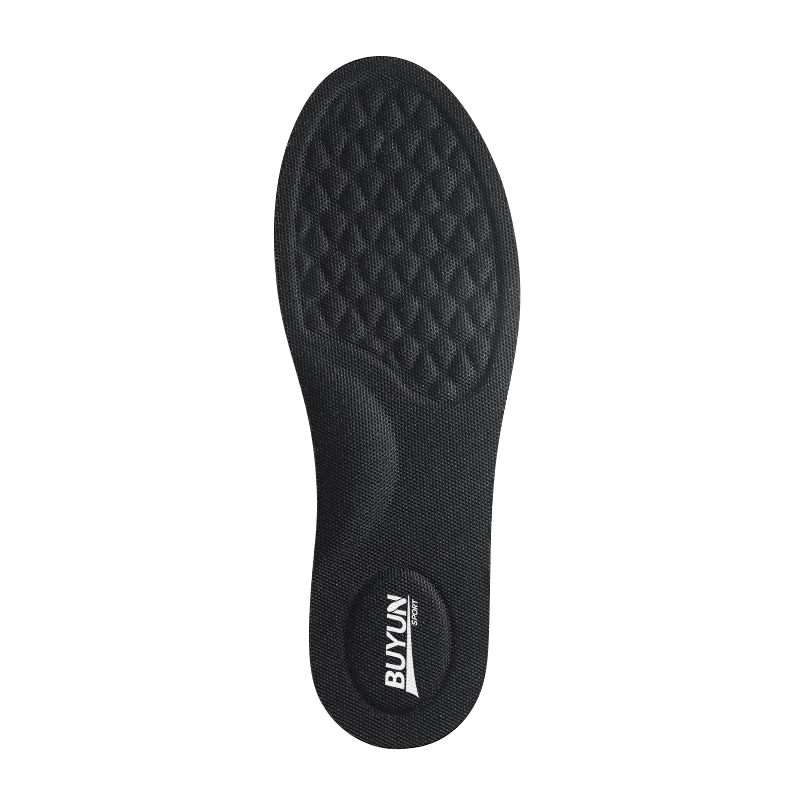 Buyun [2 Pairs] Deodorant Insoles for Men, Shock Absorption, Women's Sweat-Absorbing, Breathable, Non-Slip Military Training Deodorizing Insoles for Leather Shoes