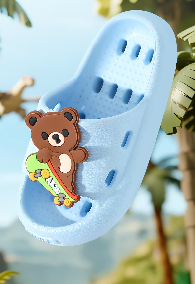 She Enjoy Cartoon Style Indoor Bathroom Water Drainage Slippers for Kids and Adults 2