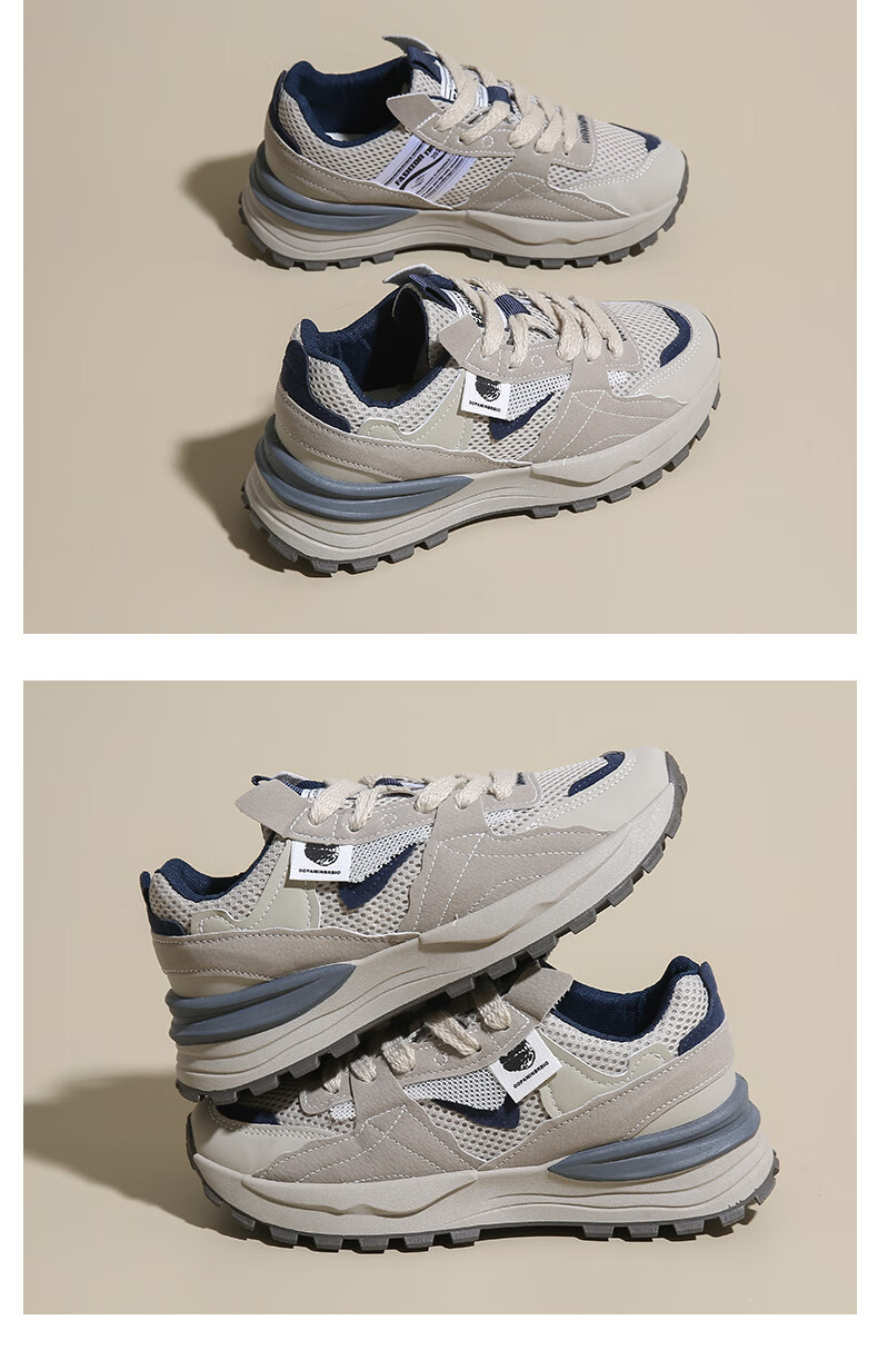 CARTELO Thick Sole Mesh Breathable Running Shoes Casual Dad Sneakers Comfortable Sports Shoes for Women 1671 Gray Size 38 12