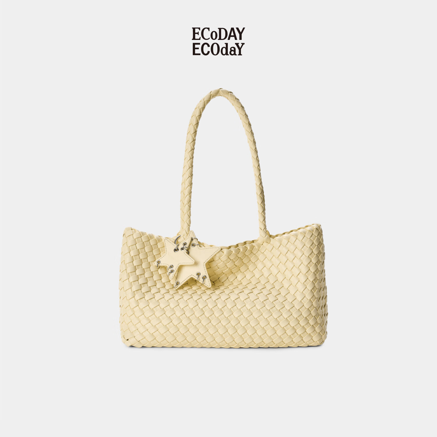 ECODAY Original Design Horizontal Woven Commuter Underarm Shoulder Tote Bag for Women Birthday Valentine's Day Gift
