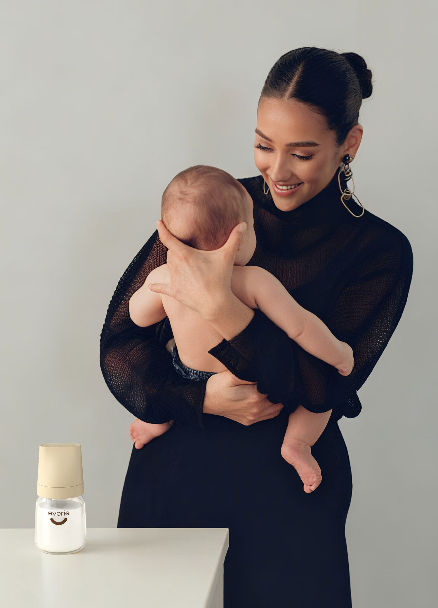 Evorie Exquisite Series Glass Baby Bottle Wide Neck Newborn Bottle 160ml Moonlight Blue (0-3 Months+) 3