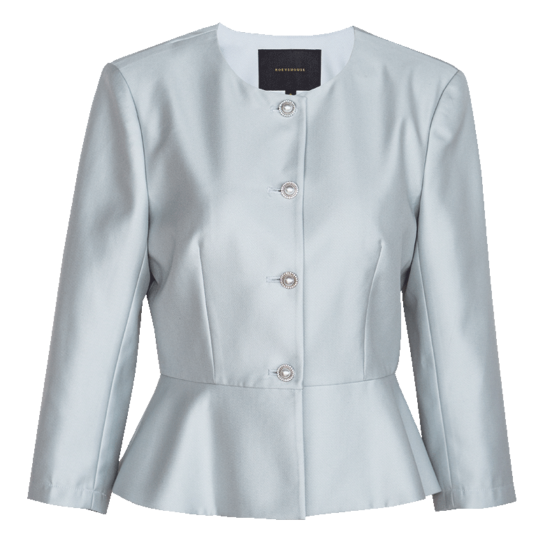ROEYSHOUSE Women's Light Green Glossy Slim Fit Short Blazer Early Spring Professional Slimming Suit Jacket 09101 M