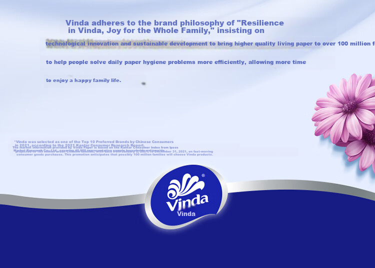 Vinda [Single Pack] Core Roll Toilet Paper, Blue Classic, 1400g, 4-Ply, 140g*10 Rolls, V4069 10