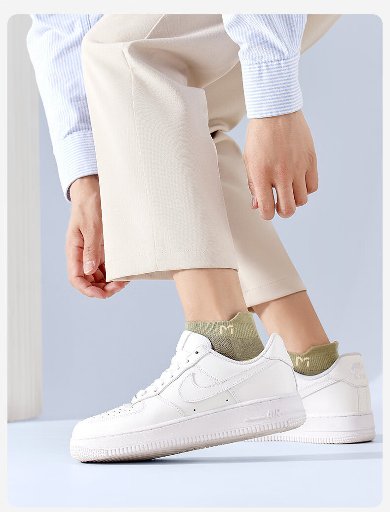 Mian Xiaonian Men's Cotton Short Socks Spring Summer 100% Pure Cotton 10A Antibacterial Odor-Resistant Breathable Mesh Low-Cut Socks 10 Pairs Pack 16