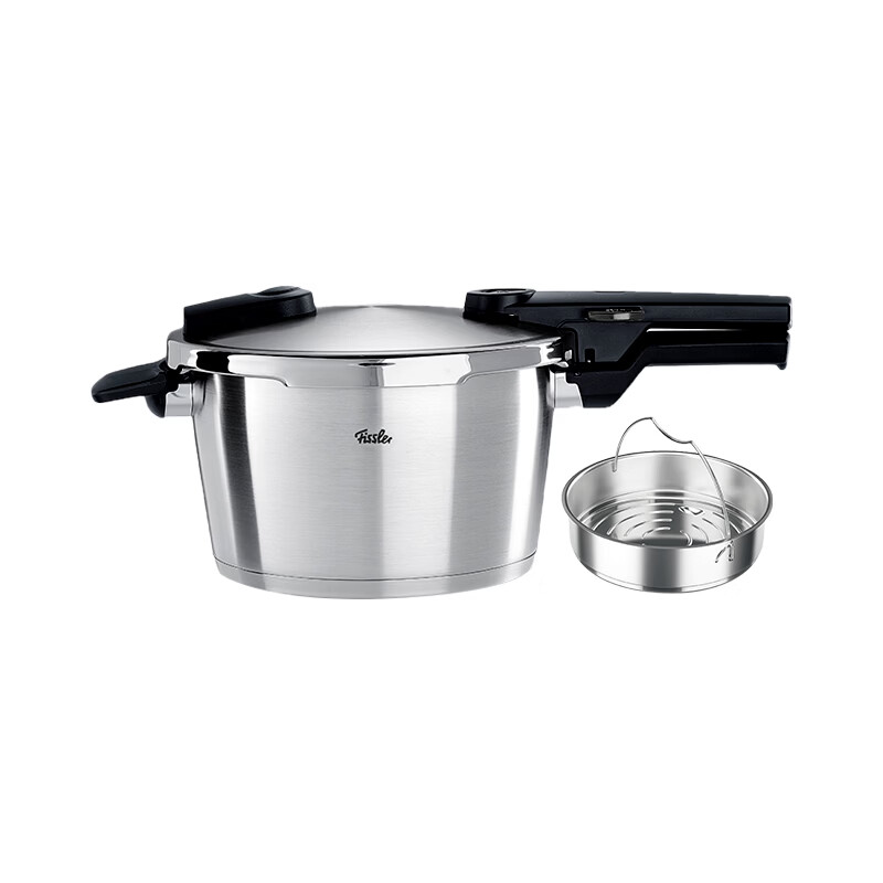 Fissler Imported Vitavit High-Speed Pressure Cooker Stainless Steel Explosion-Proof Black Warrior 4.5L (with Steamer Basket)