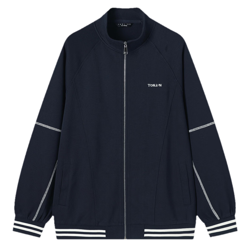 TonLion 2026 Spring New Couple Jackets Unisex Stand Collar Simple Commuter Style Unique Design Casual Loose Fit