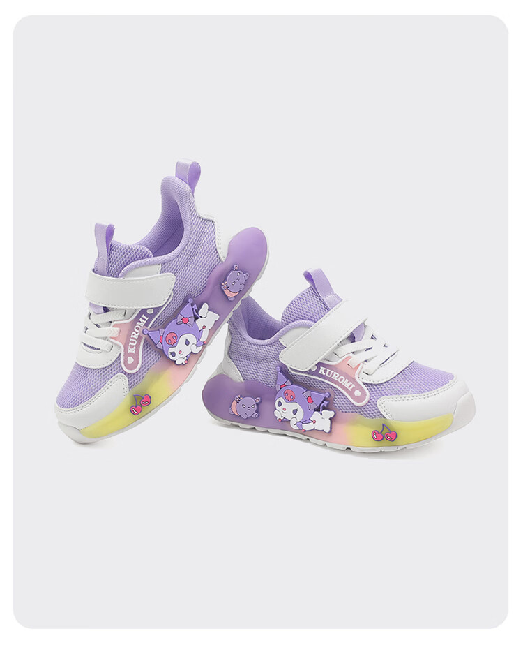 Hello Kitty Kids Girls Sports Shoes Melody Children's Light-Up Running Shoes Lightweight Sneakers 6601 Mauve Pink Size 28 17