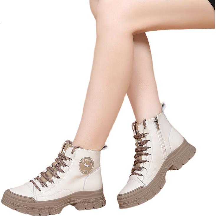 RED DRAGONFLY Martin Boots Women's British Style Thick-soled Height-increasing Slimming Street-style High-top Shoes Versatile Women's Boots WXC430081