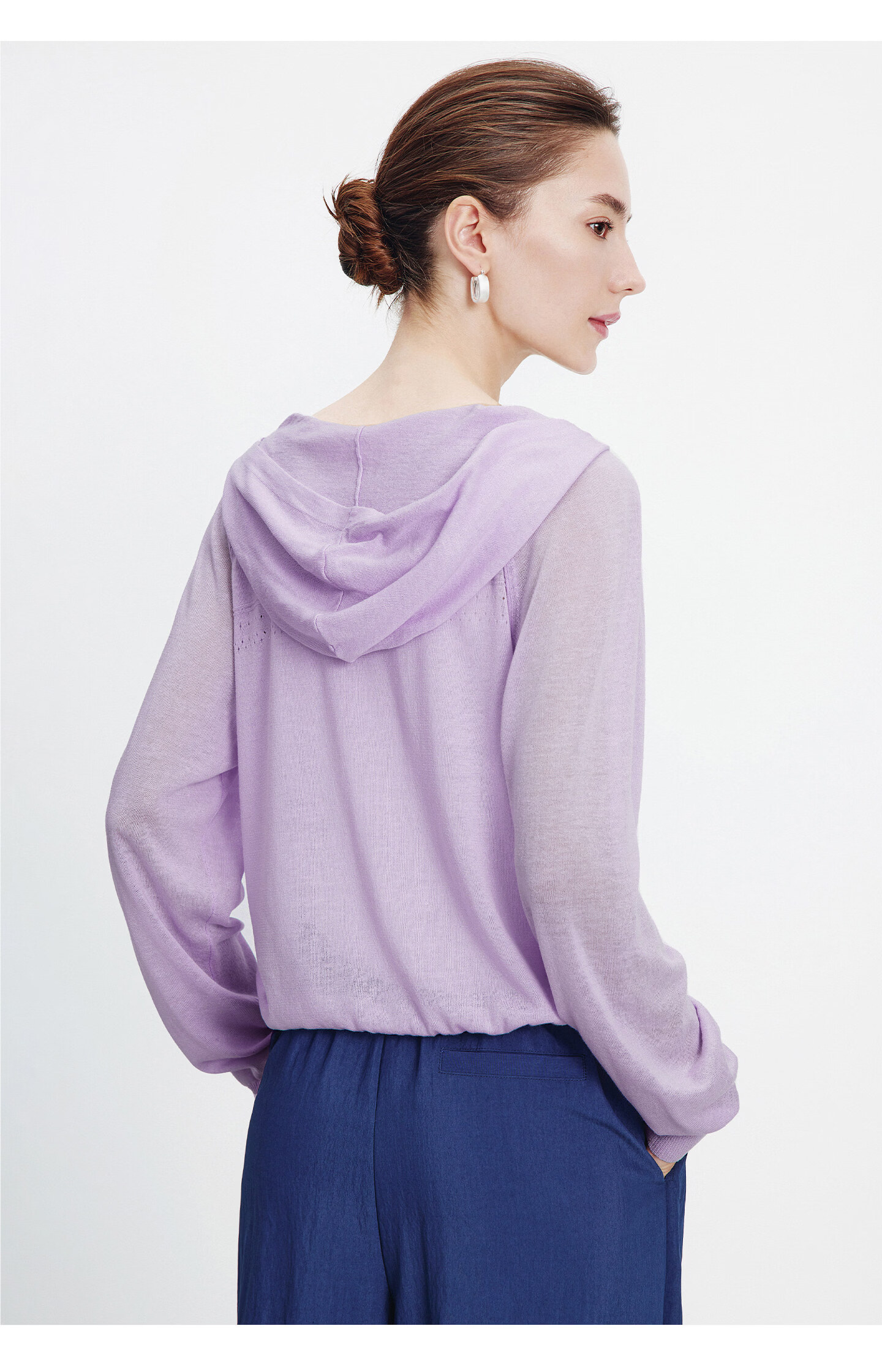 Navigare [Celebrity Edition] Small Sailboat 26 New Women's Lightweight Hooded Knit Cardigan Air Conditioning Jacket 2314096504 58