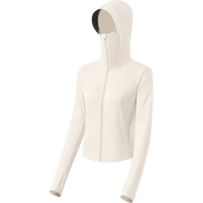Beneunder Women's Sunscreen Jacket Cool Slim Short Style UV Protection AL119 Coconut White 2XL