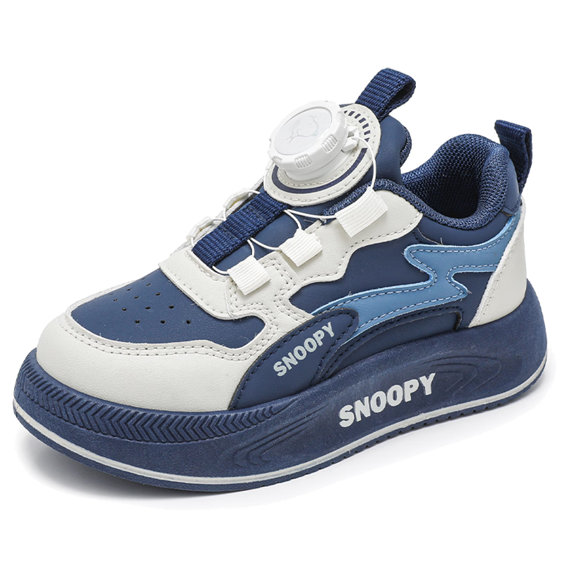 SNOOPY Kids Soft Sole Lightweight Sports Shoes 2026 Girls Versatile Casual Shoes Boys Shoes 0027 Blue Size 32