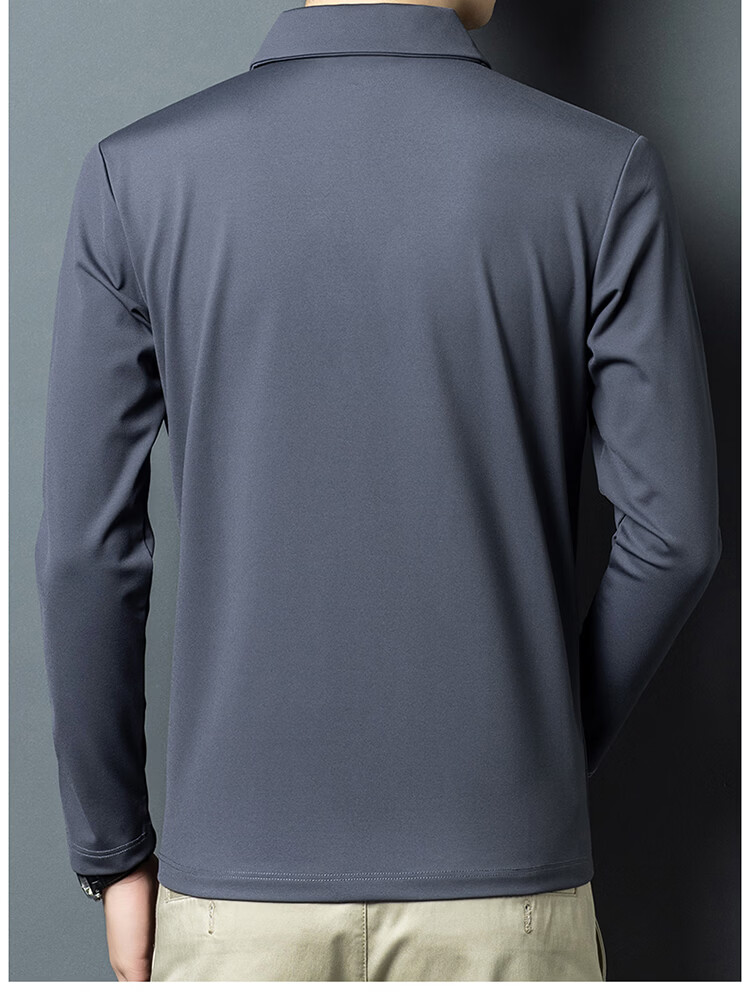 Edenbo Long Sleeve Half-Zip Polo Shirt Men Autumn Winter Four-Way Stretch Top Black 180/96A (2XL) 17