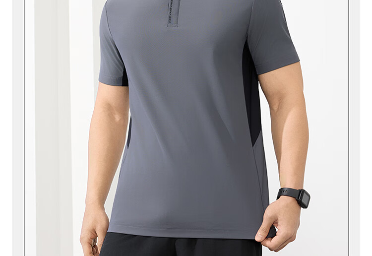 361° Men's Sports T-Shirt Spring Summer New U-Neck Polo Ice Cool Casual Short Sleeve Top 652624105-1 5
