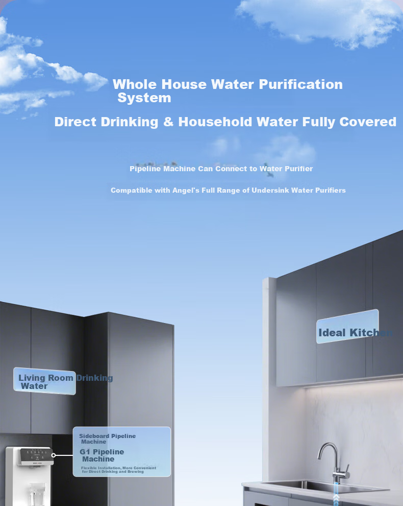 Angel Wall-Mounted Instant Hot Direct Drinking Water Integrated Purifier Companion Full Flow Adapter Ultra-Thin Home Six-Level Temperature Control Quantitative Water Dispensing Y3617BK-G 16