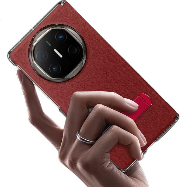 ESCASE Чехол-книжка для Huawei Mate X6, кожаный, с подставкой, противоударный, китайский красный