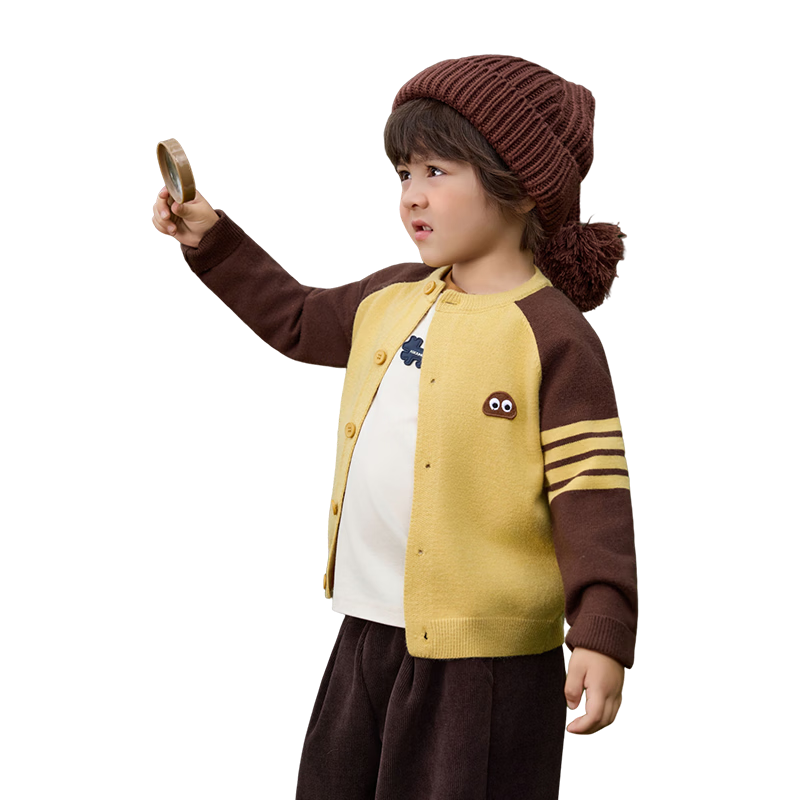 ASK JUNIOR Academy Style Children's Long Sleeve Sweater 25 Autumn Toddler Colorblock Fleece Yarn Knit Cardigan Boys Sweater