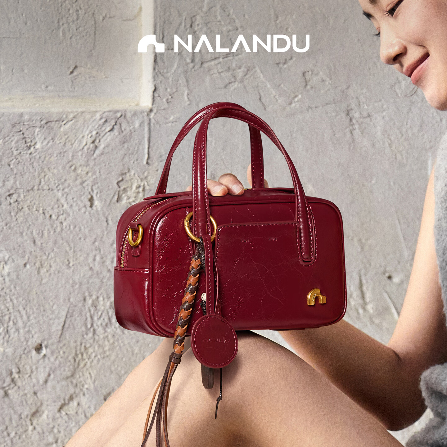 Nalandu [Xiang Hanzhi Same Style] Bowling Sugar Cube Bag Women's Crossbody Handbag Birthday 38 Goddess Festival Gift