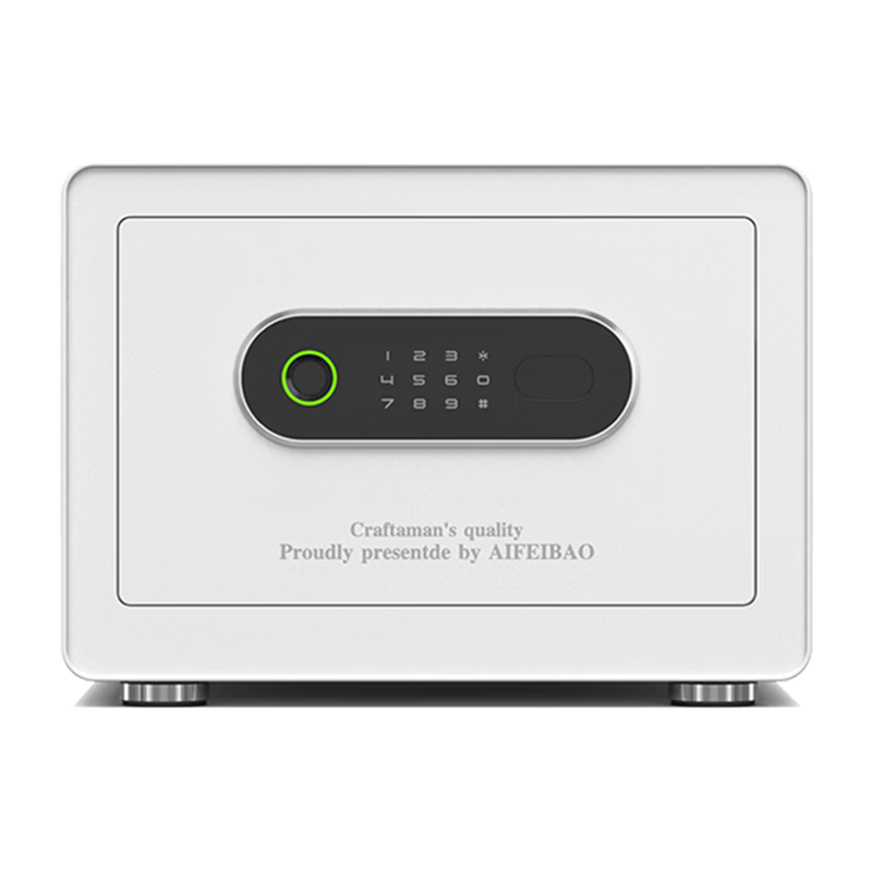 Aifeibao Home Safe Small Smart WiFi Remote Anti-Theft All-Steel Storage Box Automatic Door Opening for Family And Office Use, 30cm High + White