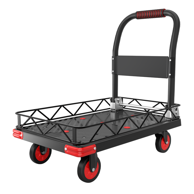 Shunhe Fence Flatbed Cart Dual-Use Hand Truck Fully Foldable Transport Cart 90x60cm Load Capacity 800 Jin