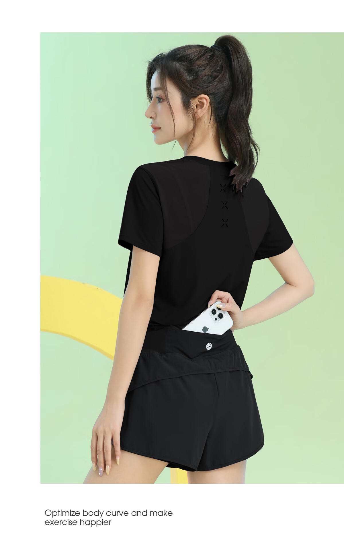 Baisirong Women's Professional Outdoor Morning Running Short Sleeve Quick-Dry Fitness Running Sports Set Loose High Elasticity Yoga Wear 11