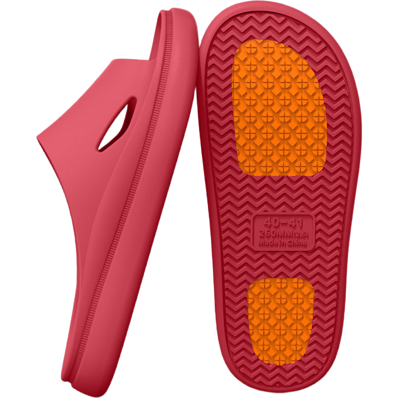 MEXICAN Surgical Room Slippers Unisex Indoor Home Use Non-Slip Antibacterial Bathroom Shower Sandals Red Size 38-39