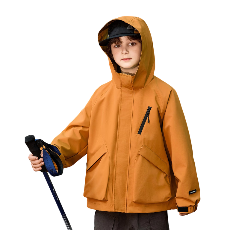 ASK JUNIOR Children's Jacket, Boys' Autumn Outdoor Sports Casual Three-In Windbreaker, Triple-Protection Hooded Soft Shell Coat