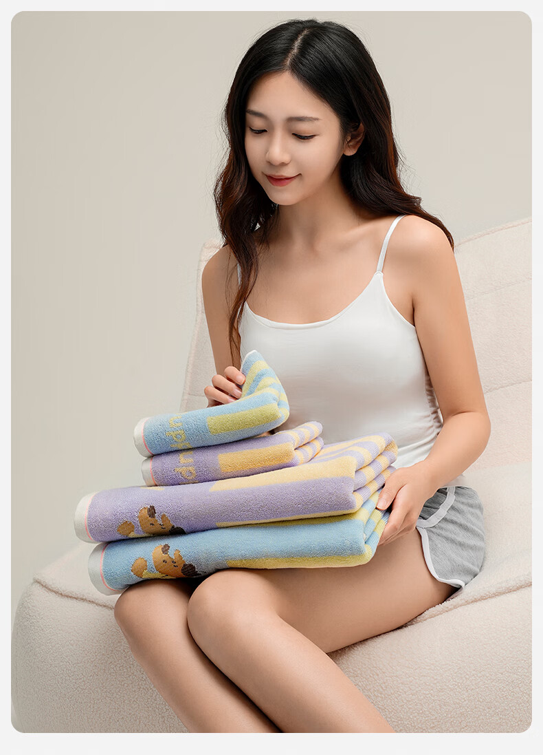 Sanli 100% Cotton Bath Towel, Lint-Free, Absorbent, Quick-Dry, Unisex Bath Towel, Purple Sports 5