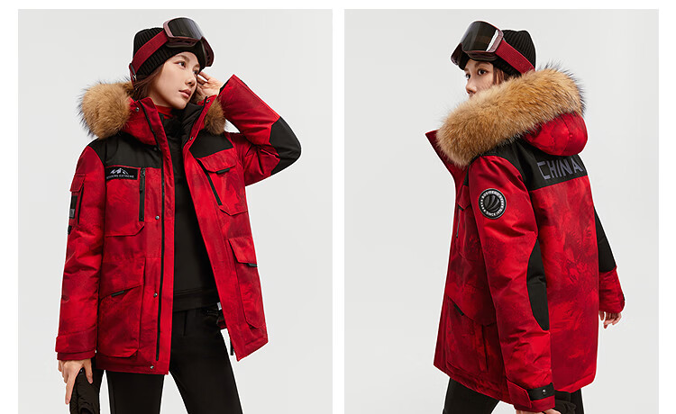 Bosideng 90% Down Jacket Unisex Couple Fashion Thickened Goose Down Large Fur Collar Mall Style Coat 24
