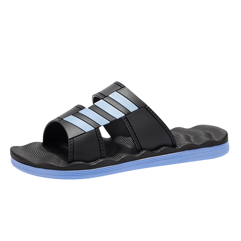 Cartelo Crocodile Men's Outdoor Home Bathroom Slippers Thick Soft Sole Flip Flops Black Blue Size 42 Model 1751
