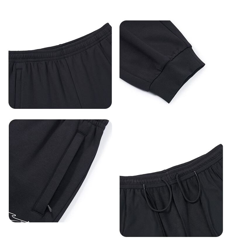 ERKE Men's Sweatpants, Winter Thickened Fleece-Lined Knit Pants, Elastic Ankle Cuffs, Running Pants, Warm Casual Trousers for Me 6