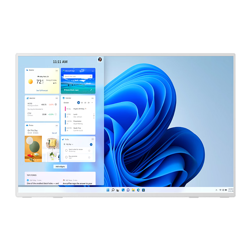 Eimio Portable Monitor Wireless Screen Mirroring Built-in Battery Portable Display Laptop Secondary Screen PS5 Portable Expansion Screen E156W White Model